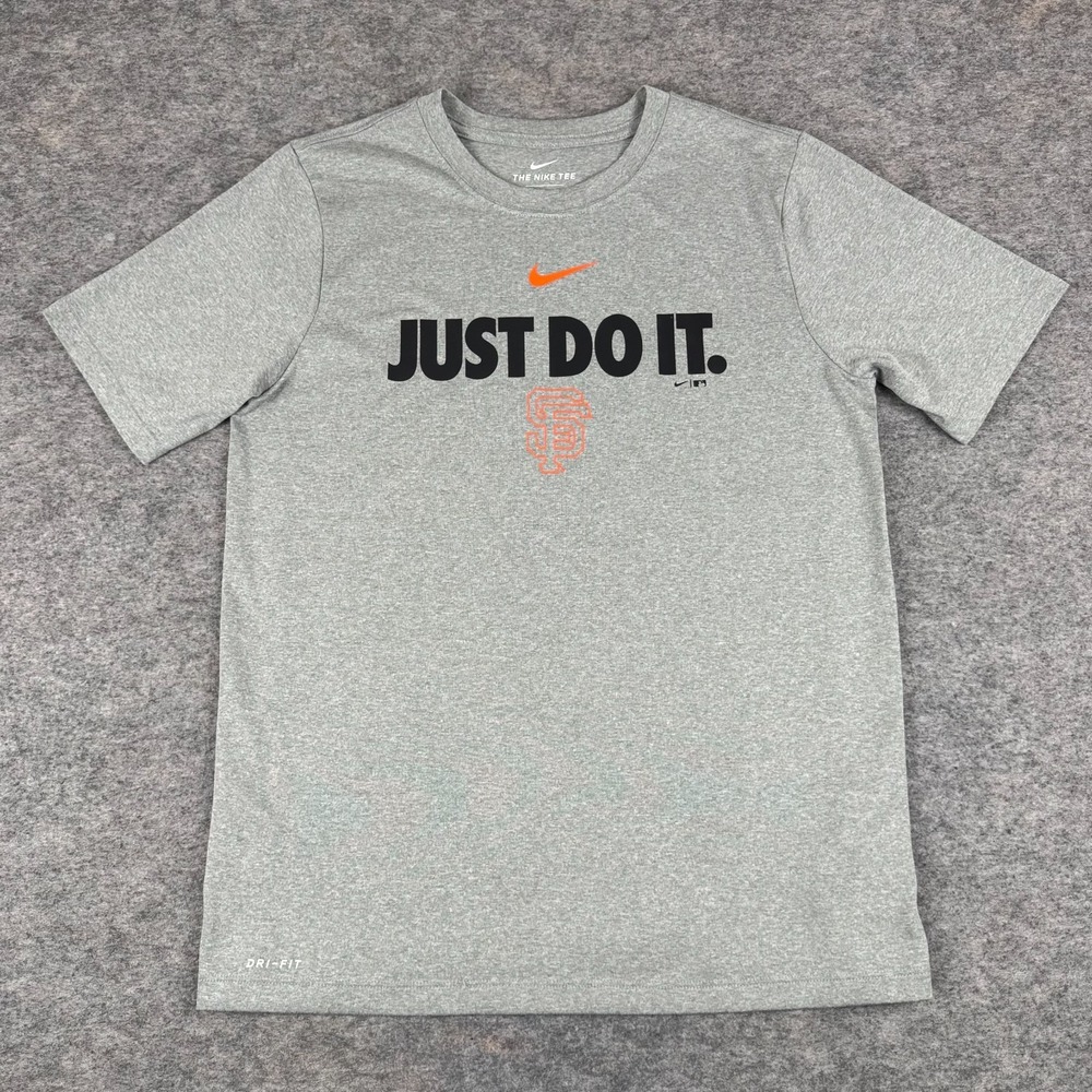 Nike Dri Fit San Francisco Giants MLB T-Shirt Tee Gray Boys Large L 14/16